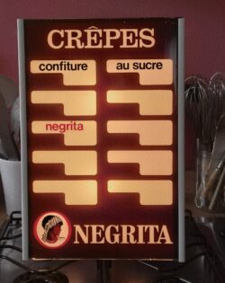 Tableau lumineux de creperie. Années 60.